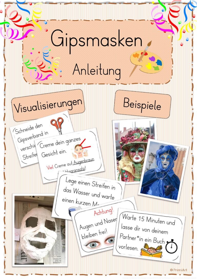 Gipsmasken zu Karneval