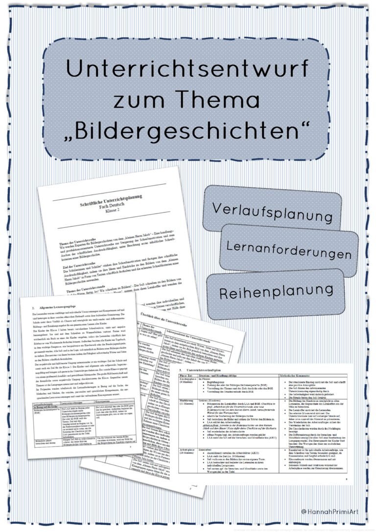 Unterrichtsentwurf zum Thema Bildergeschichten – Klasse 3