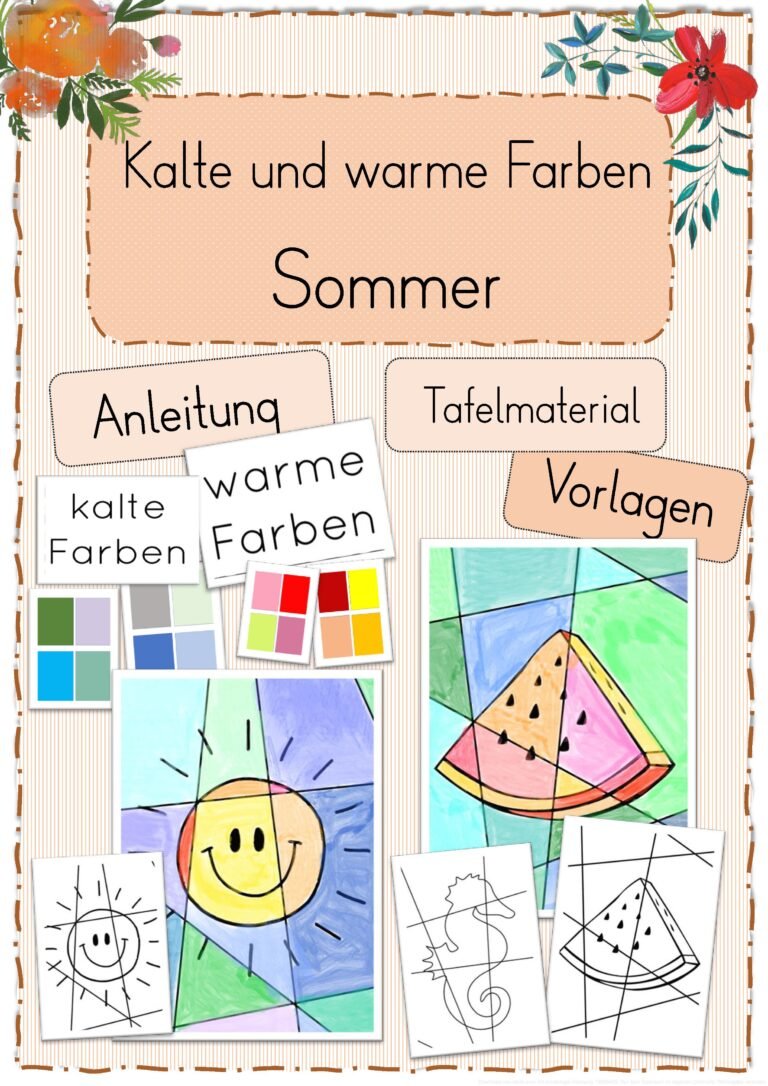 Sommer Kunstunterricht – kalte und warme Farben