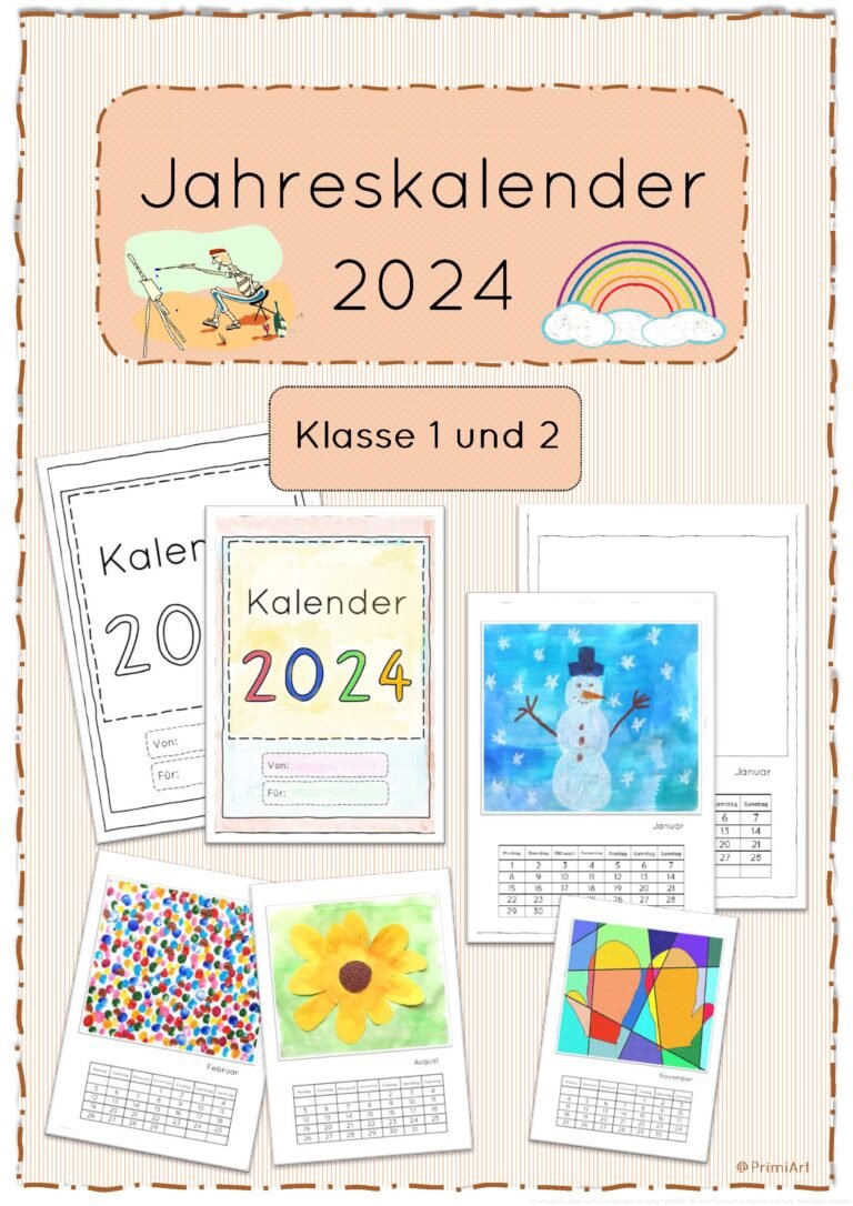 Jahreskalender 2024 Kunstunterricht