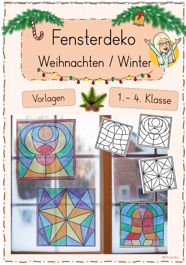 Fensterdeko im Kunstunterricht (Winter & Weihnachten)