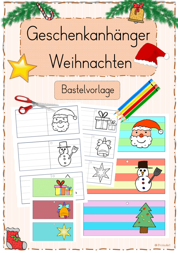 Geschenkanhänger selber gestalten im Kunstunterricht