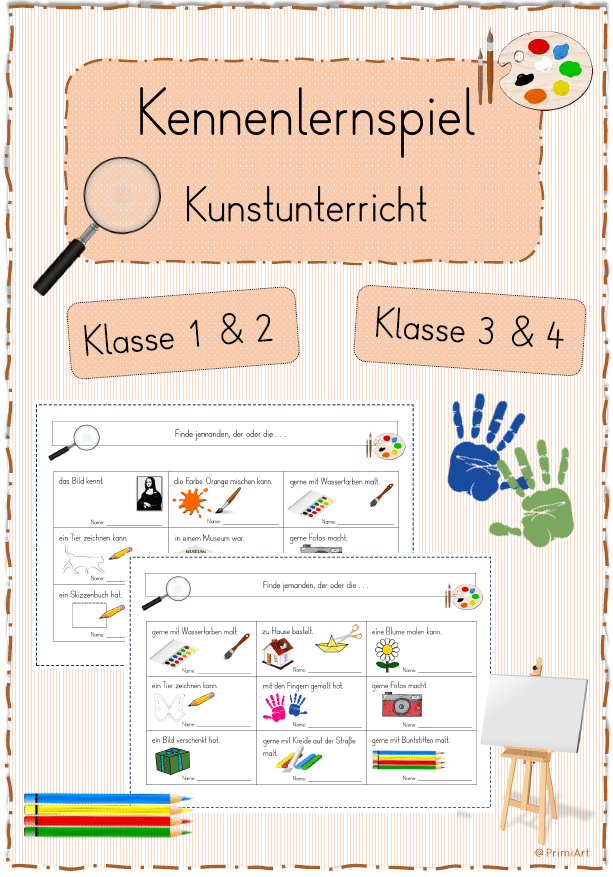 Kennenlernspiel im Kunstunterricht (1. bis 4. Klasse)