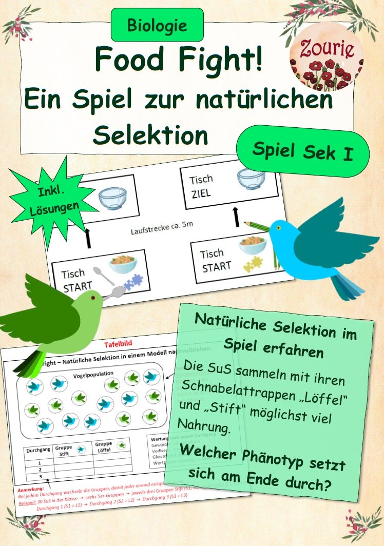 Evolutionsspiel “Food Fight” zur natürlichen Selektion
