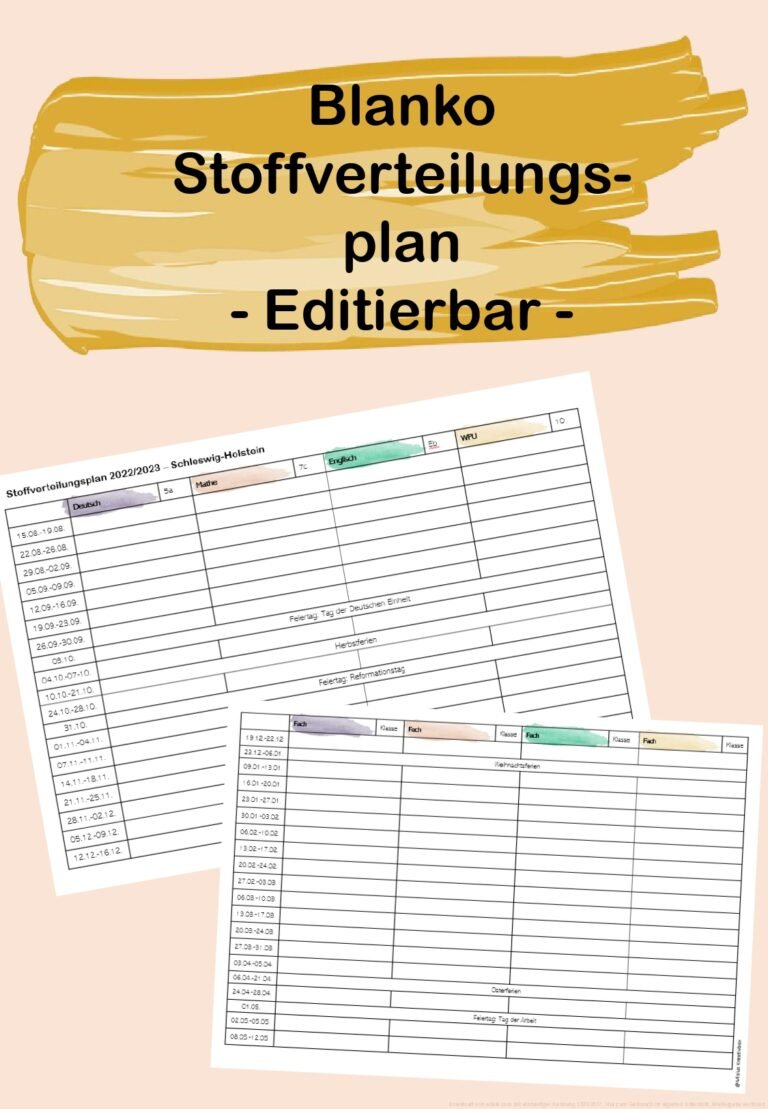 Stoffverteilungsplan editierbar