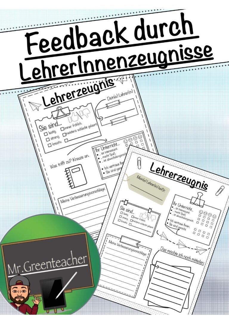 Feedback mittels Lehrerzeugnis/Lehrerinnenzeugnis