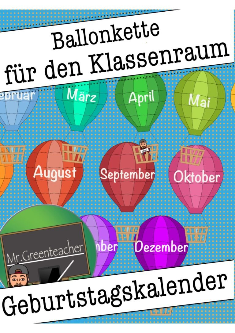 Geburtstagskalender – als Balllonkette für den Klassenraum