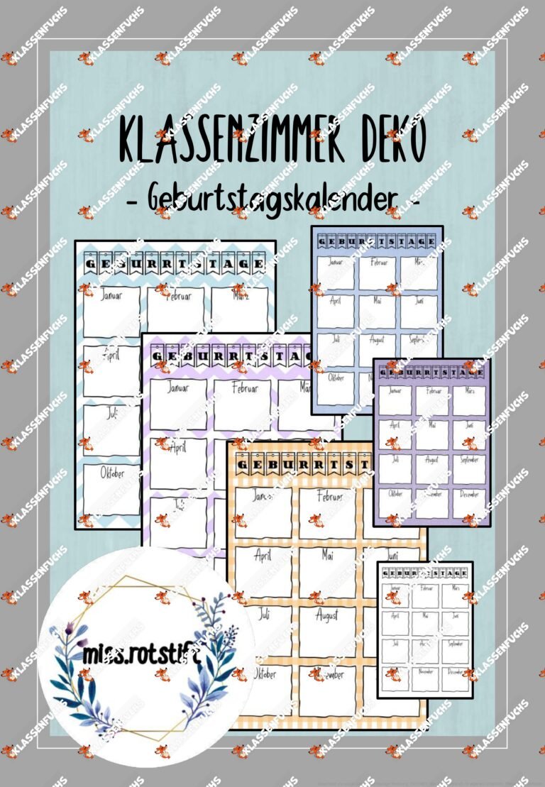 Unsere Geburtstage – Geburtstagskalender – Klassenzimmer Dekoration