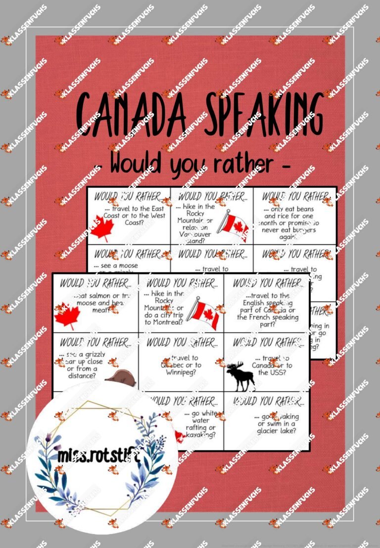 Would you rather – Canada Edition – Speaking Activity