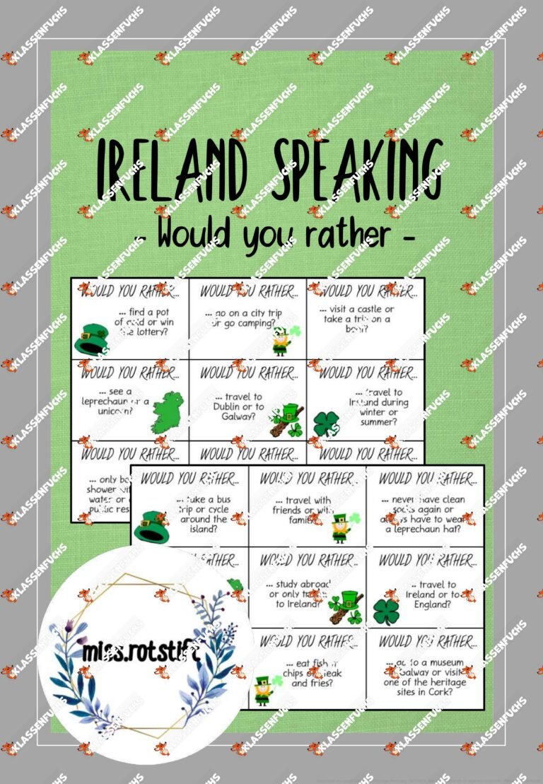 Would you rather – Ireland Edition – Speaking Activity